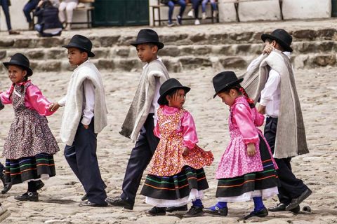 Children traditional dressing Boyaca