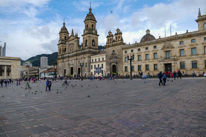 Plaza de Bolivar in La Candelaria center of Bogotá