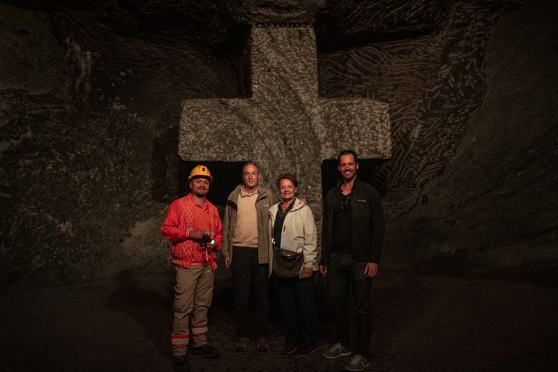 Family at Salt Cathedral in Zipaquira