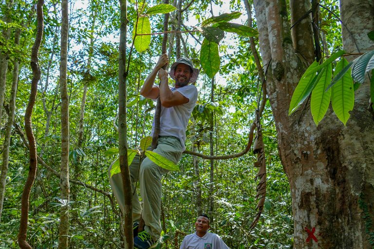 Tourist in the Amazon Jungle of Colombia