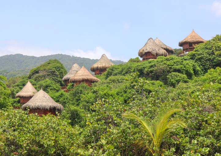 Huts in Tayrona Park near Santa Marta Colombia