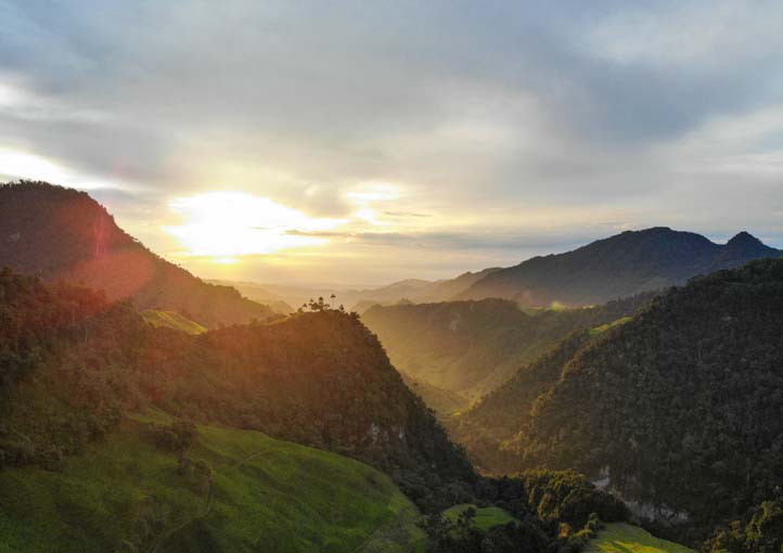 Sunset in the mountains of Colombia
