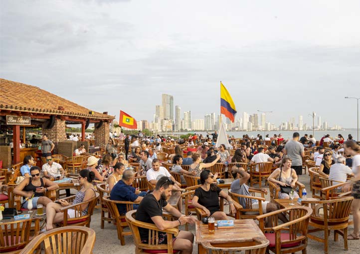 People at Café Del Mar Cartagena Colombia