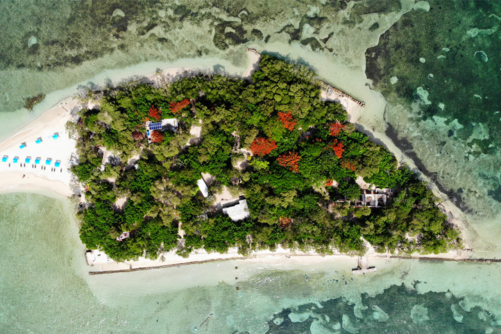 Drone photo of Rosario Islands