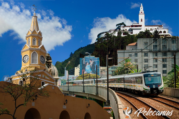 Collage of the most representative tourist attractions of Colombia