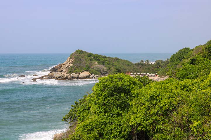 beach and mountains in the tayrona park