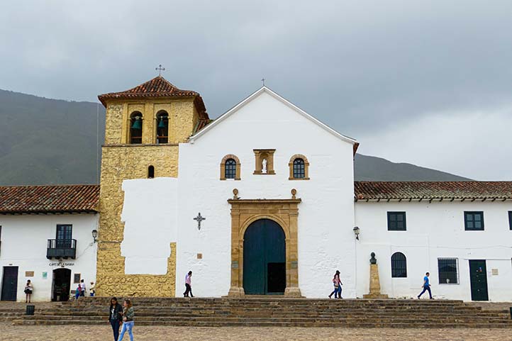 Front of the main church in Villa de Leyva