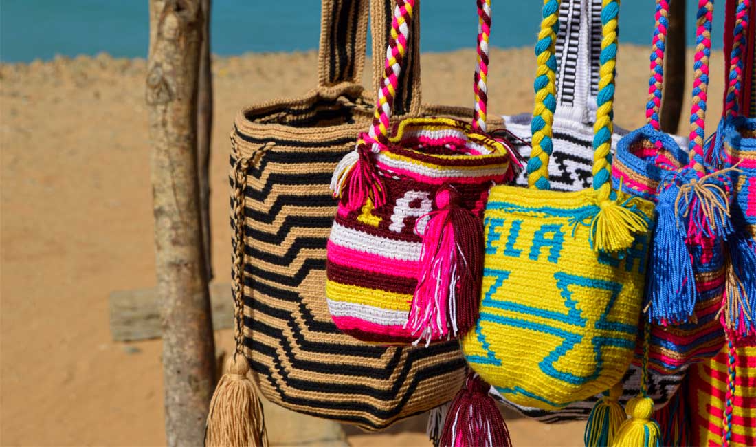 colorful handmade wayuu bags