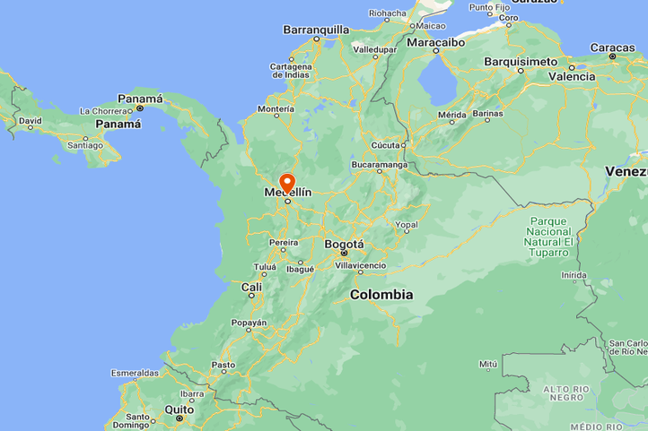 Medellin Kolumbien Reisekarte