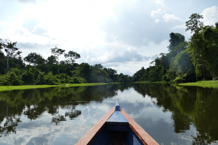 Landscape trip across the Amazon river