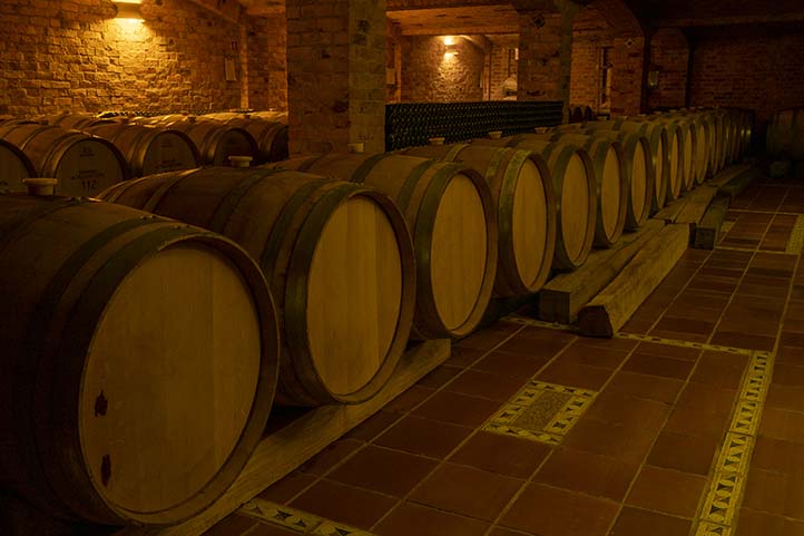 Wine cellar at Ain Karim Vineyards, Colombia.