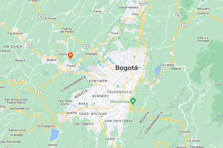 Bogota Golf trip Itinerary Map for 1 day