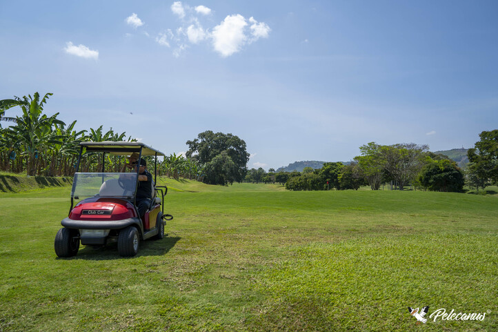 golf cart on golf course at country club in manizales caldas