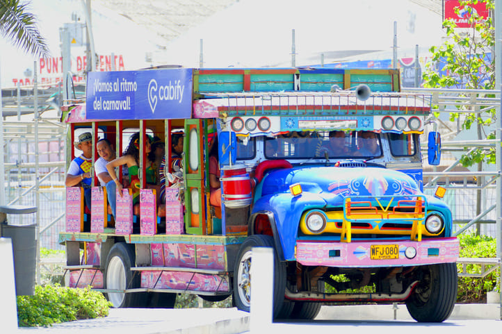 tourist chiva traditional bus of barranquilla Colombia