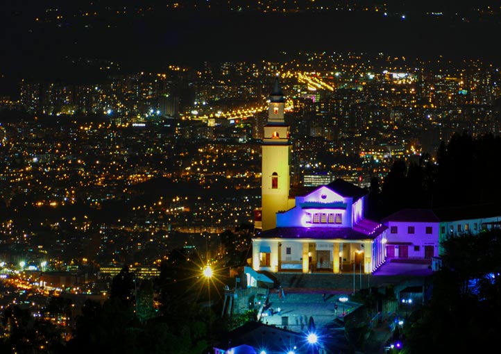 Bogotá night view from Monserrate