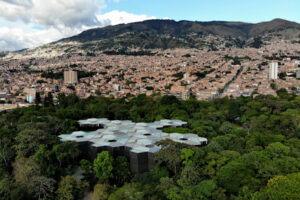The Botanical Garden of Medellin from the skies