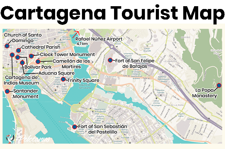 Cartagena tourist attractions map