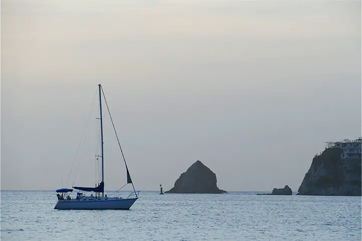 Boat in Beach of Santa marta Colombia